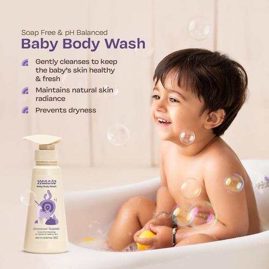 Maate Baby Body Wash (250 Ml) | With Ayurvedic Herbs Beetroot, Manjistha & Neem Extracts | Body Wash for Dry & Sensitive Skin | Soap Free | Body Wash