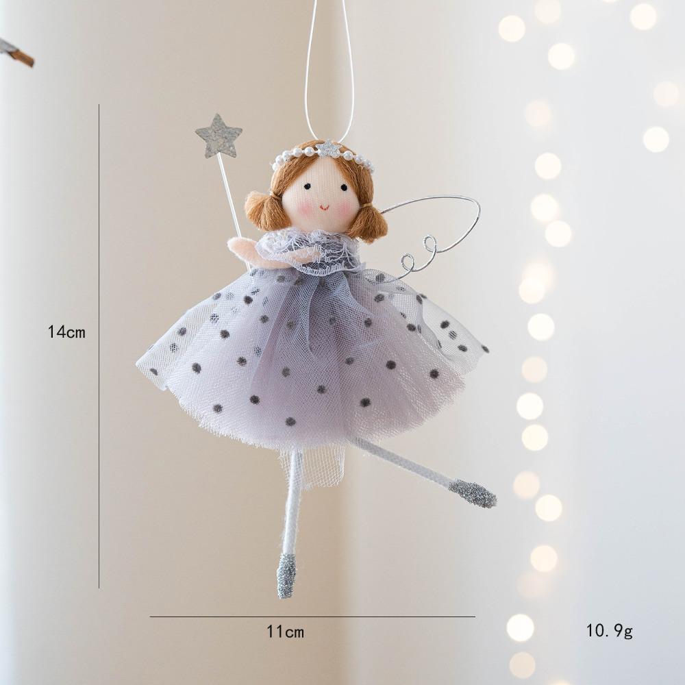 Cute Fiber Christmas Ornaments Cartoon Angel Soft Xmas Tree Pendant Handmade Angel Girl Ornaments Children Gifts