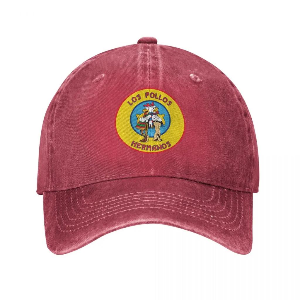 Los Pollos Hermanos Baseball Caps Casual Distressed Washed Fast Food Snapback Hat Unisex Style Outdoor Activities Hats Cap