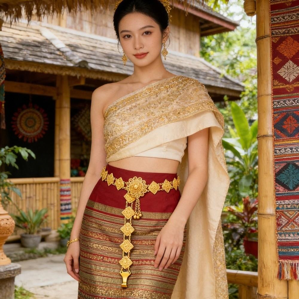 Rhomb Tassel Belly Chain Ethnic Thai Body Jewelry Vintage Hollow Waist Chain Dance Party