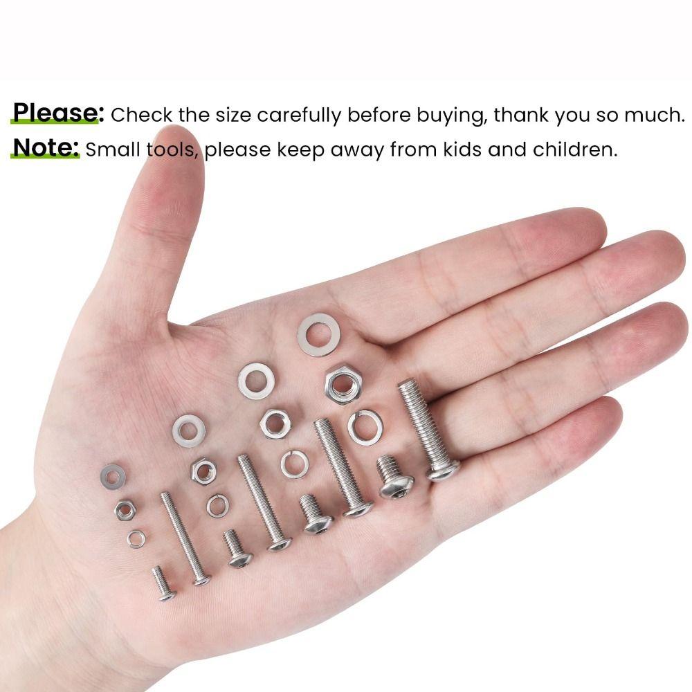 Round Head Cross Screw Screws Nuts Bolts Gaskets Kits Allen Screw Bolt Nut Washer Set Home