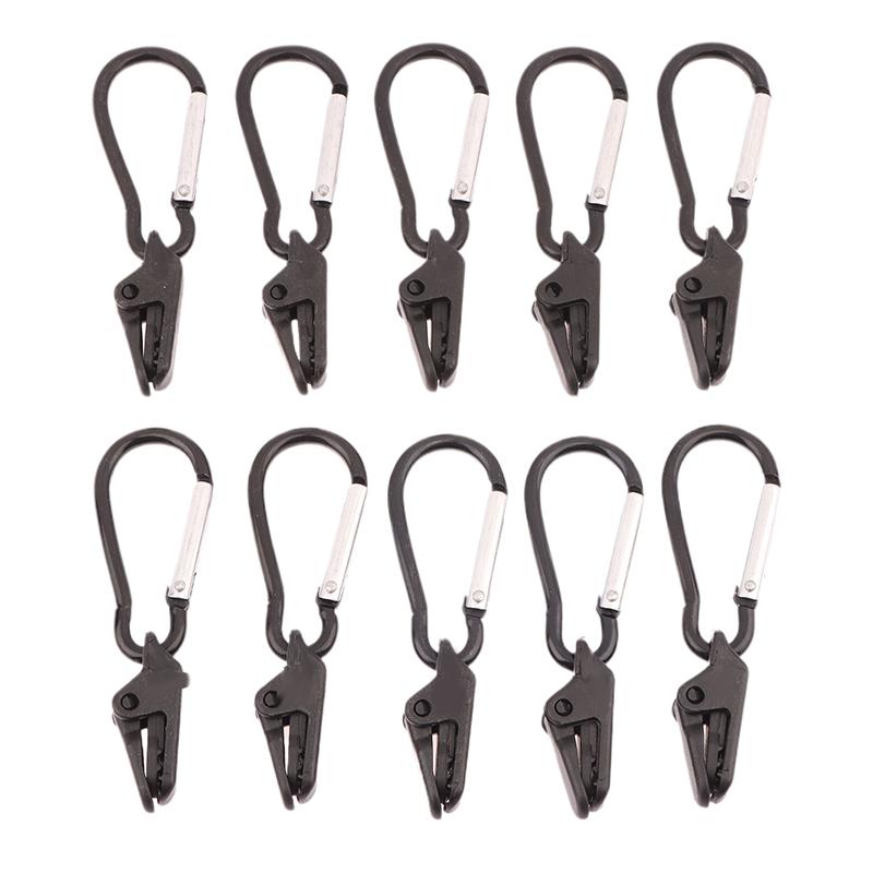 

Набор из 10 ветрозащитных зажимов для выживания, люверсы, зажимы для палатки, пряжка, тент, брезент, фиксированные, аксессуары для походной палатки, пластиковый крючок чёрный