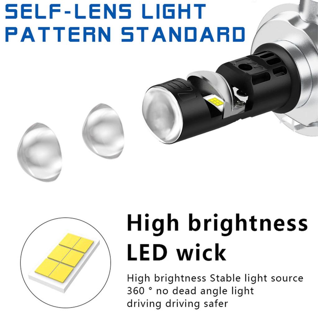 1 Peça H4 BA20D P15D Lâmpada de Farol de LED para Motocicleta Holofote 12V Luz de Cruzamento/Farol Alto Lâmpada de Nevoeiro Dupla Cor Branco Amarelo Acessório para Motos