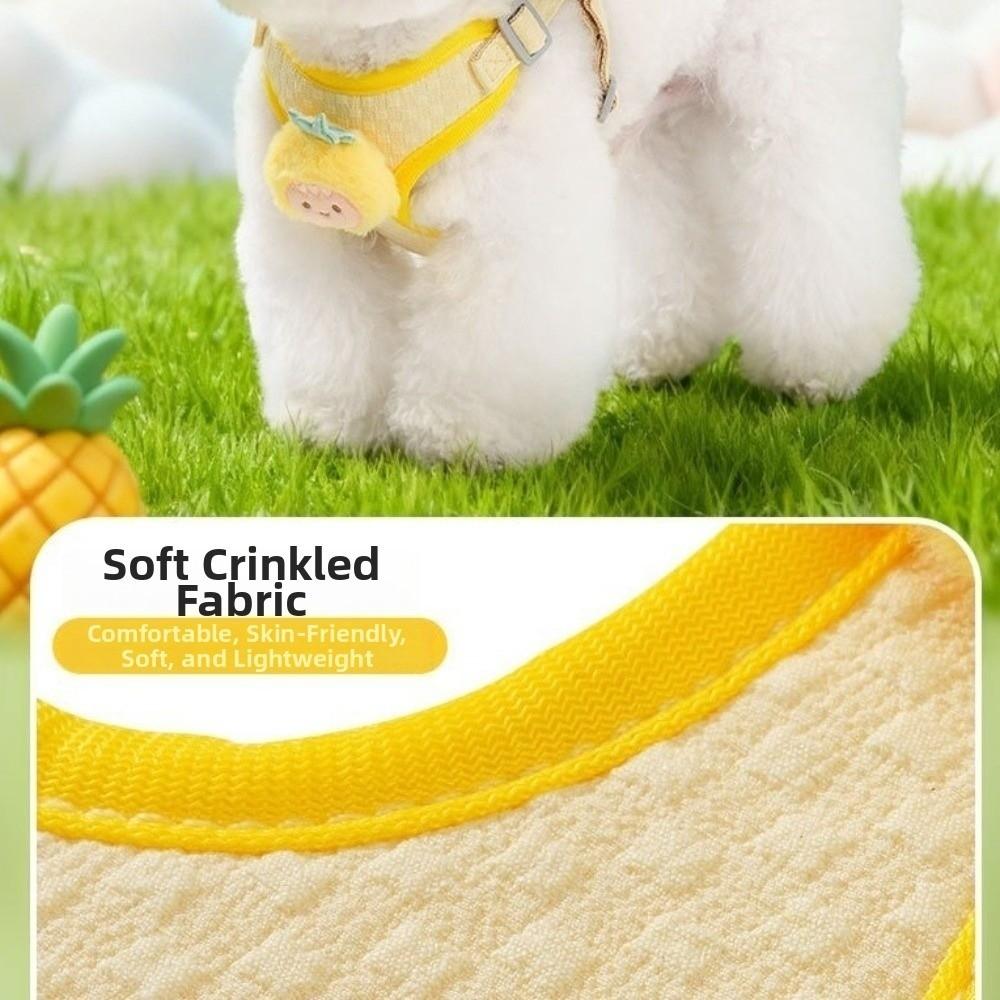 Adjustable Dog Harness and Leash Set Lightweight Pet Walking Leash Cartoon Dog Chest Strap Outdoor