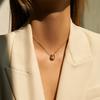 Gold Plated Oval Zircon Thin Collarbone Necklace Chic Business Style