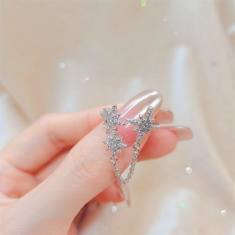 Korean High-End Octagonal Star Women s Adjustable Chain Ring Adjustable Open Size