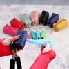 Portable Dog Poop Bag Holder with Metal Clip Can Hang Traction Rope Dog Garbage Bag Storage Bag PU Leather