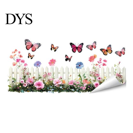 Multi-scenario Wall Decoration Flowers Plants Sticker Self-Adhesive Hanging Vines Wildflower Butterfly Healing Home Decor Removable Art Mural