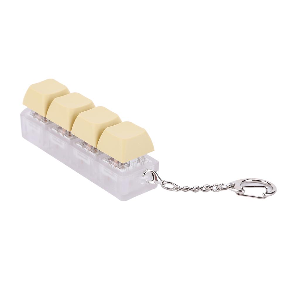 Keyboard Key Toy Button Keycap Fidget Keychain Decompression Toys(Yellow)