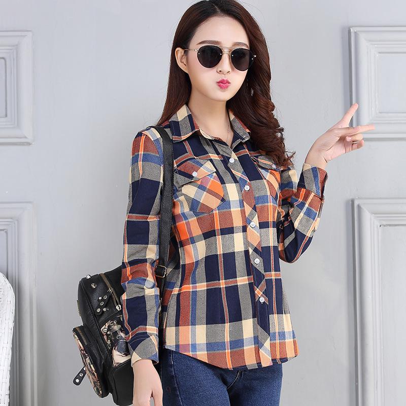 

Жіноча куртка-сорочка з довгим рукавом у корейську клітку на весну/літо M жовтий/синій