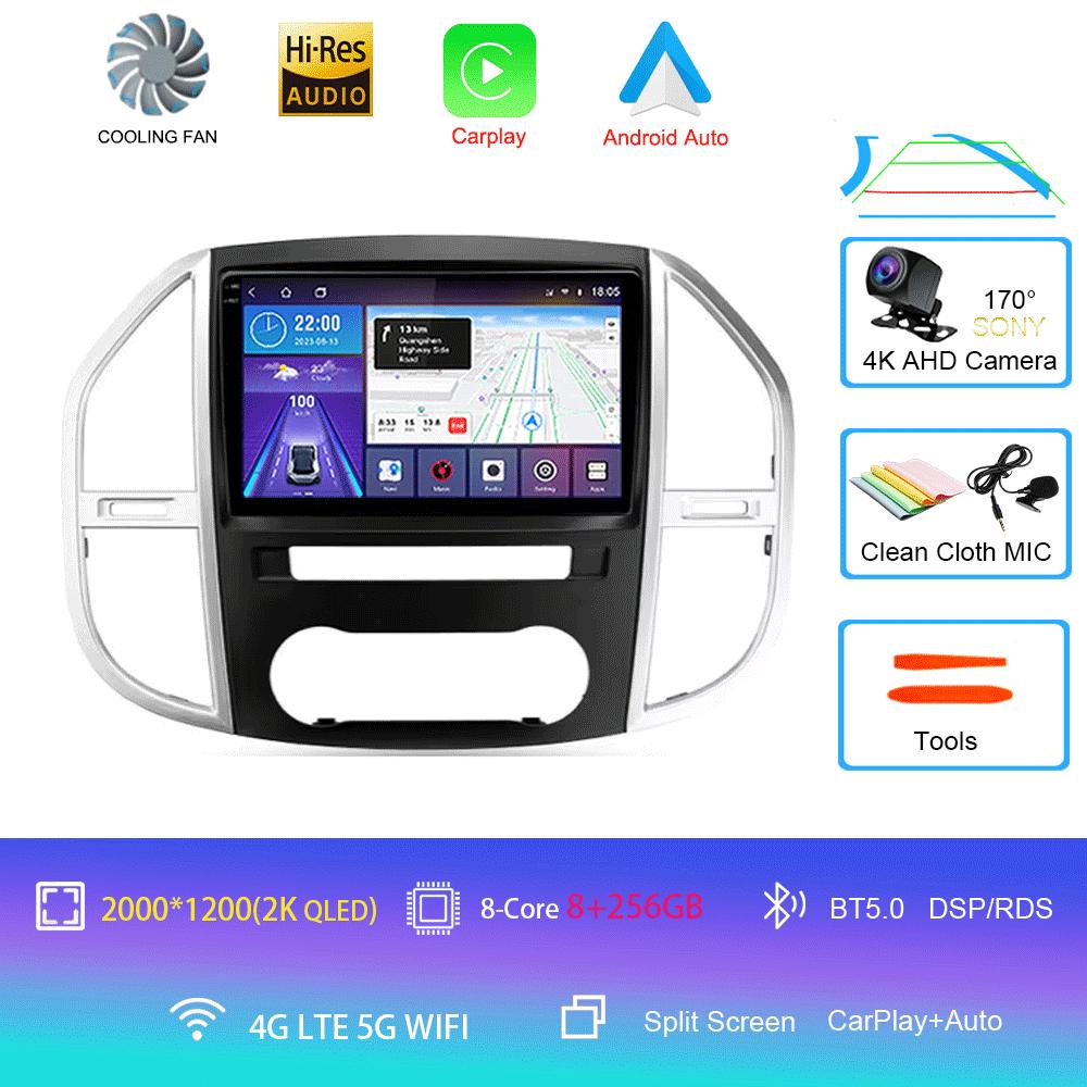 Car Radio Android 14 For Mercedes Benz Vito 3 W447 2014-2020 2K QLED Android Multimedia Video Player 4G Stereo CarPlay Head Unit