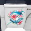 Autocolante de toaletă din seria Ocean Acuarelă desenată manual meduze balenă autocolant de perete baie toaletă decor autocolante murale autoadezive