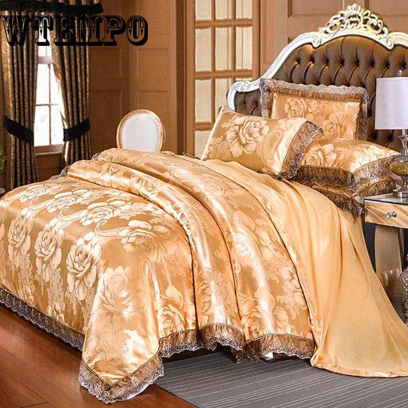 Buy Bedding Jacquard Bedding Set King Size Luxury Duvet Cover Bed Embroidery Home Textile at