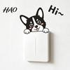Decorative Puppy Switch Guards Cute Dog Decal, Cartoon Light Sticker, Waterproof Peel Bedroom Stickers And Stick Wall Sticker for Living Room Kitchen