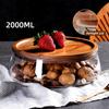Kreativní skleněné nádoby na skladování potravin s dřevěným víkem Kuchyňka Svačina Ovoce Cukroví Ořech Sundries Úložný organizér do kuchyně