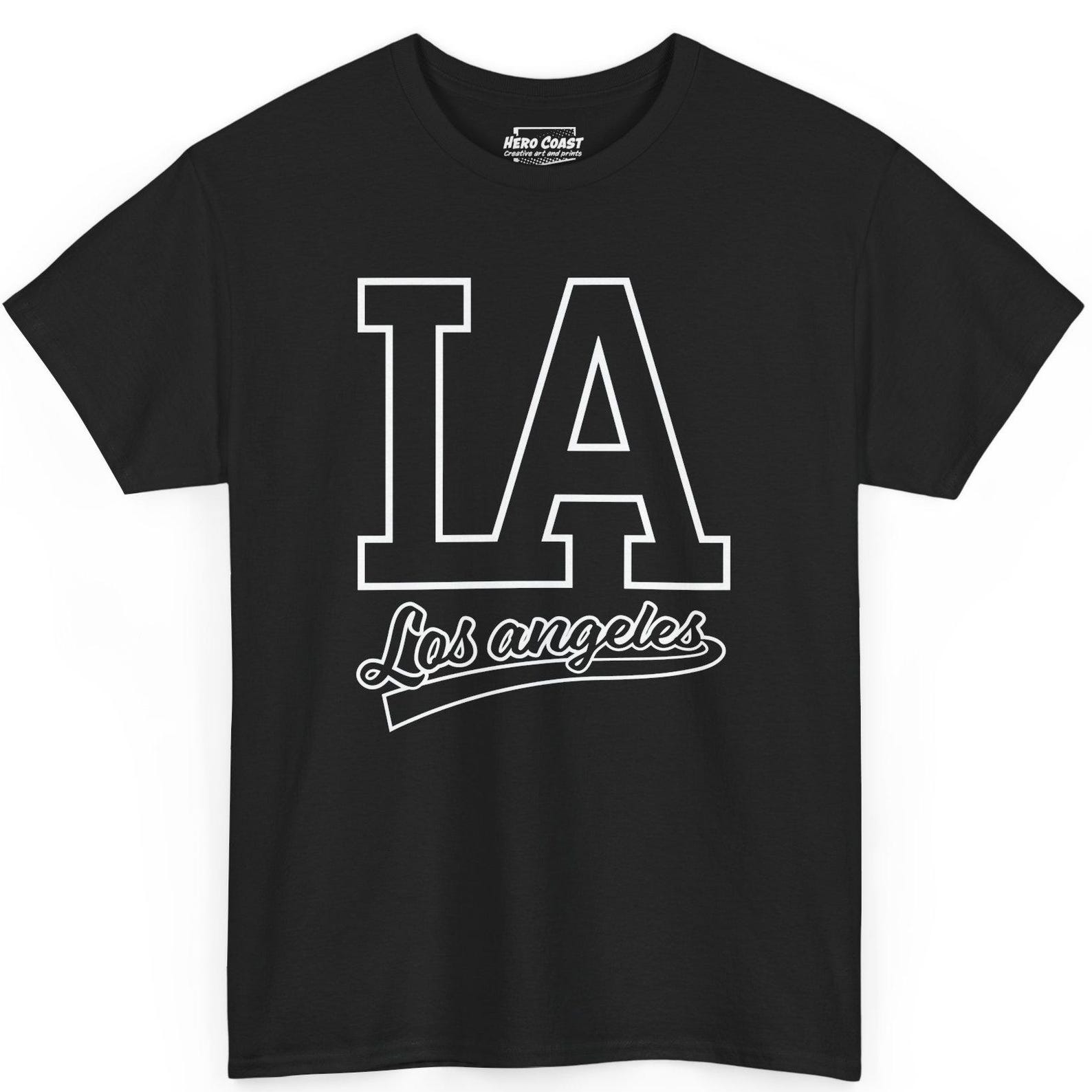 Black Los Angeles T-Shirt | LA Hip-Hop Streetwear Graphic Tee | West Coast Rap Urban Fashion 4XL