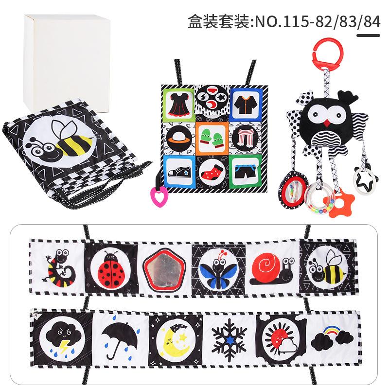 Baby Early Education English Palm Cloth Book, Children'S Vision Training Can'T Be Torn, With Sound Paper Bb Device, Fun Mirror