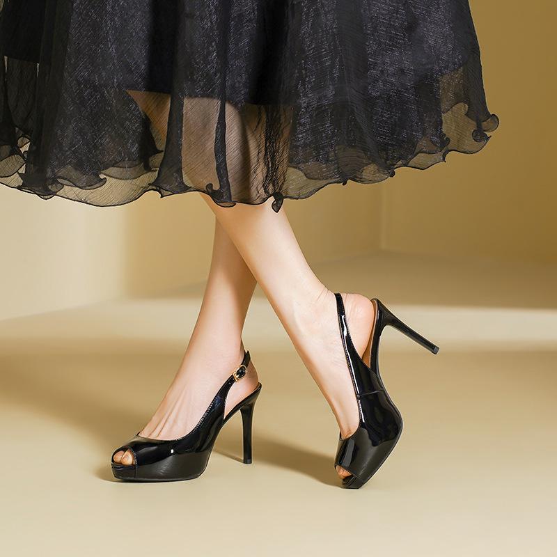 Stiletto Platform Peep-toe Backless Sandals 2025 - Women's Summer High-Heels