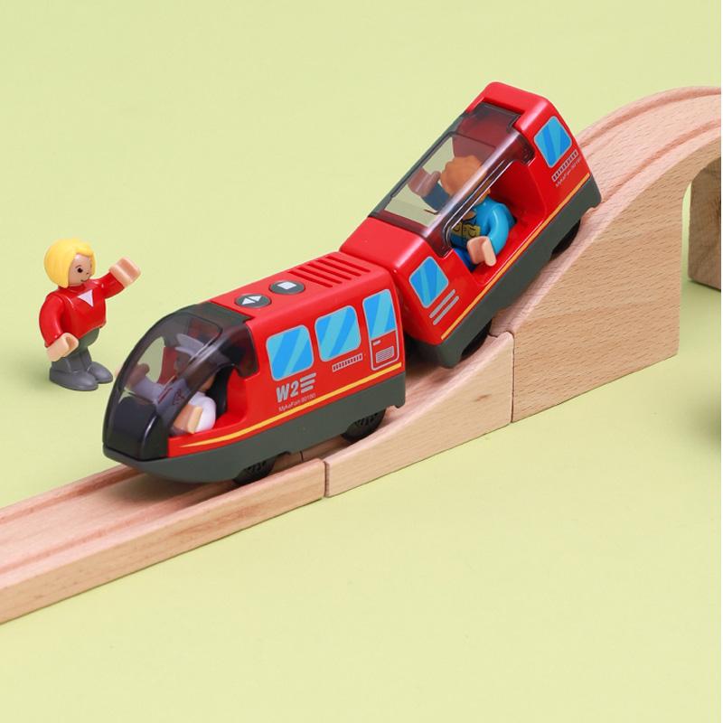 Batteriebetriebene Lokomotive Zugset Leistungsstarke Lok Kugelförmiger Elektrozug Waggons Spielzeug Passend für Biro Holzeisenbahnschiene Kindergeschenk