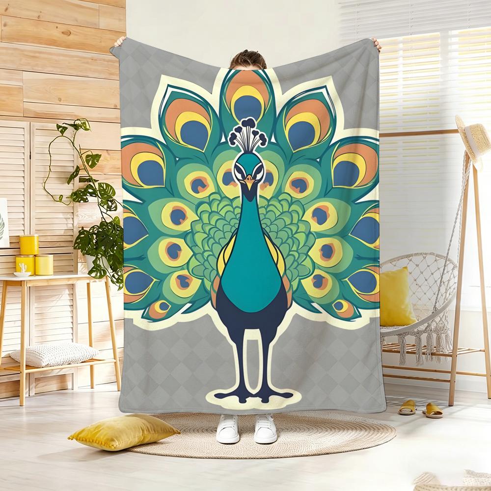 Artistic Pattern P-Peacock Throw Soft Warm Throw Blanket for Bedroom Living Room Bed Travel Camping Picnic Gift