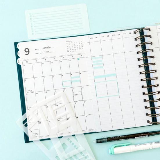 1/2/3 Sets Handgemacht Flexible Schallplattenvorlage DIY Scrapbooking Punktkarierte Journals Planer Flexible Zeichen Checkliste Schablonen Werkzeuge