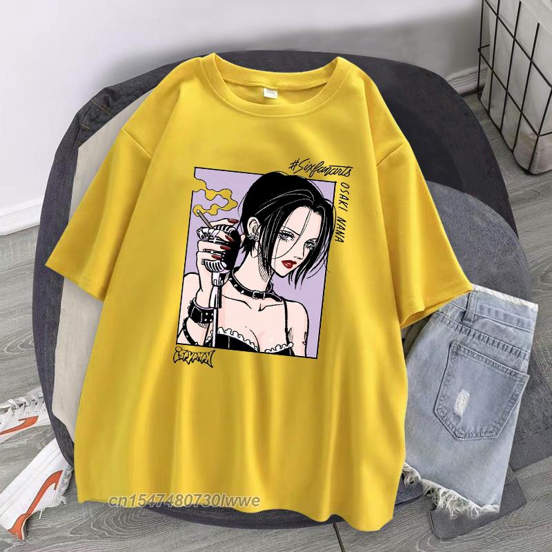 Japanese Anime Unisex TShirt Osaki Nana TShirt Unisexs Kawai Nana Pattern TShirt Harajuku 100 Cotton Top Unisex Unisex TShirt