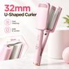 3- Hair, U-Shaped Egg Roll Hair Crimper with 32mm Design for Women, Wavy Hair Styling Tool