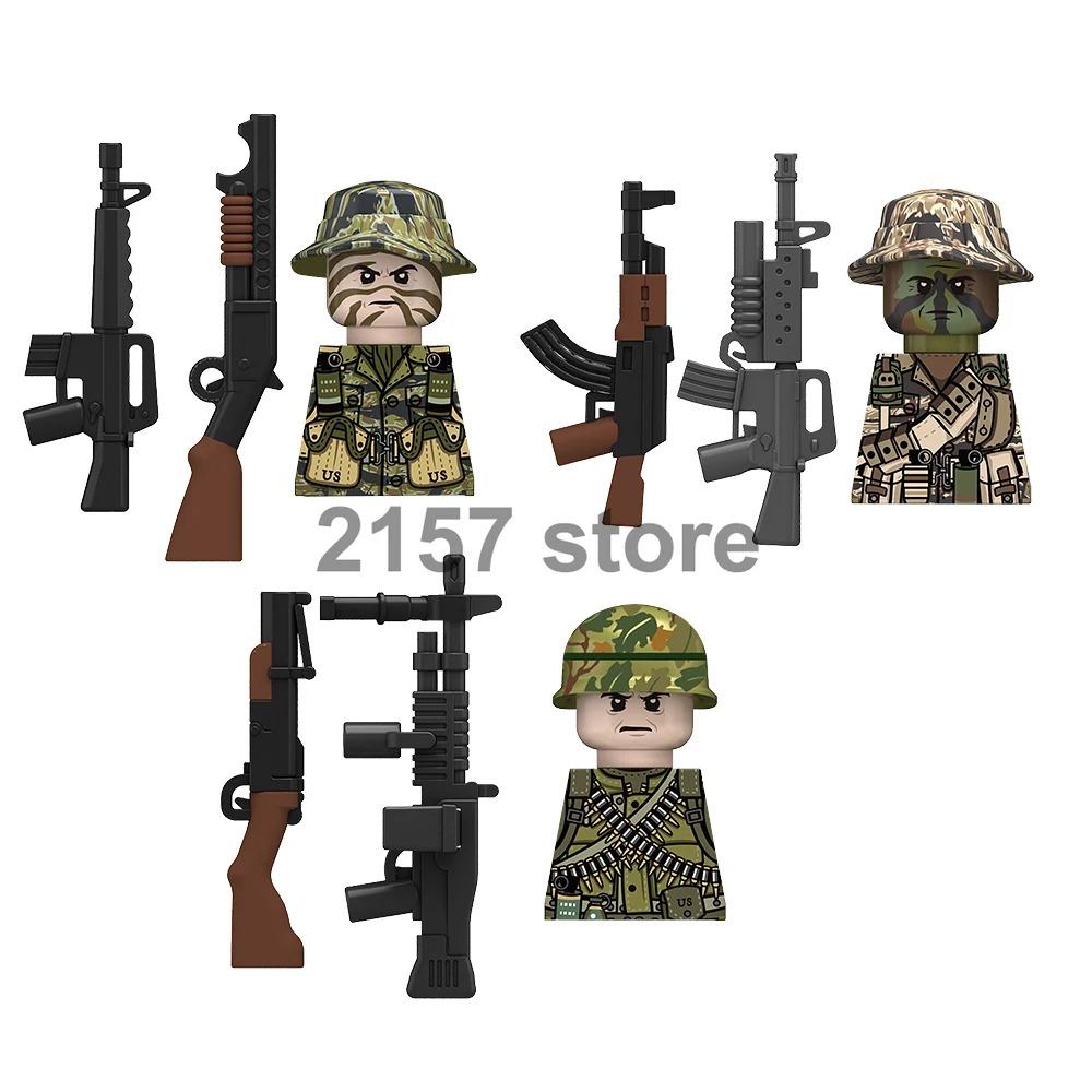 Military Soldier Figure Building Block Weapons Ranger Camouflage Vietnam War US Special Forces KSK Medical Bandit Thief Toy Gift