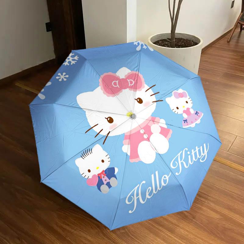1pc Hello Kitty Winter Edition Umbrella with Plastic Handle,Suitable for All Seasons Home Travel Outdoor UmbrellaSanlio542