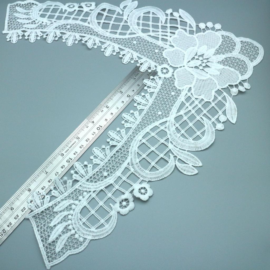 Col en Dentelle Hydrosoluble, Col Brodé en Soie de Lait, Faux Col Corsage Creux Tridimensionnel Accessoires en Dentelle DIY