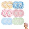 10Pcs Shower Cap Flower Pattern Elastic Strap Waterproof Reusable Hair Cap Comfortable Fit Portable Travel Bath