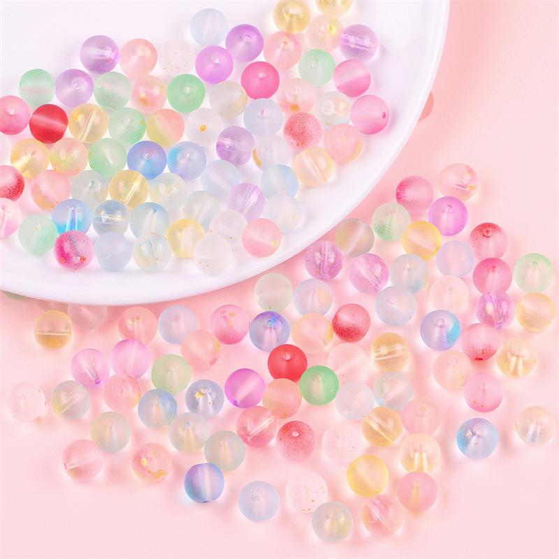 Jelly Beads Half Sugar Bubble Gold Powder Double Patchwork Glass Glass Beaded Bracelet Loose Beads DIY Handmade Materials