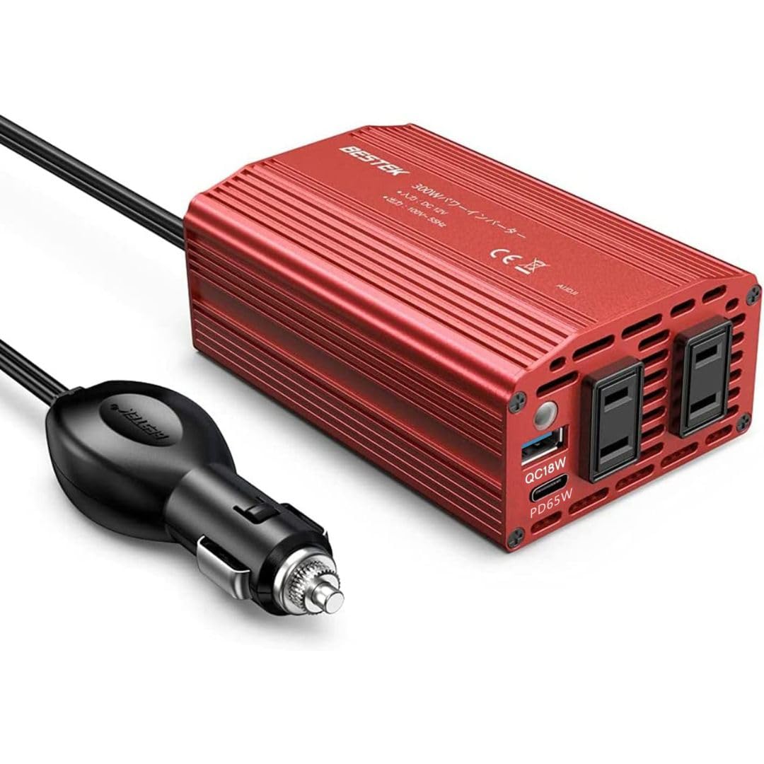 

Інвертор BESTEK з модифікованою синусоїдою 300 Вт, USB-C PD: 65 Вт, 1 порт + USB-A QC, PD compatible