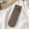 Female Autumn and Winter Warm Lace Straight Board Solid Color Thin Tube Stack Socks