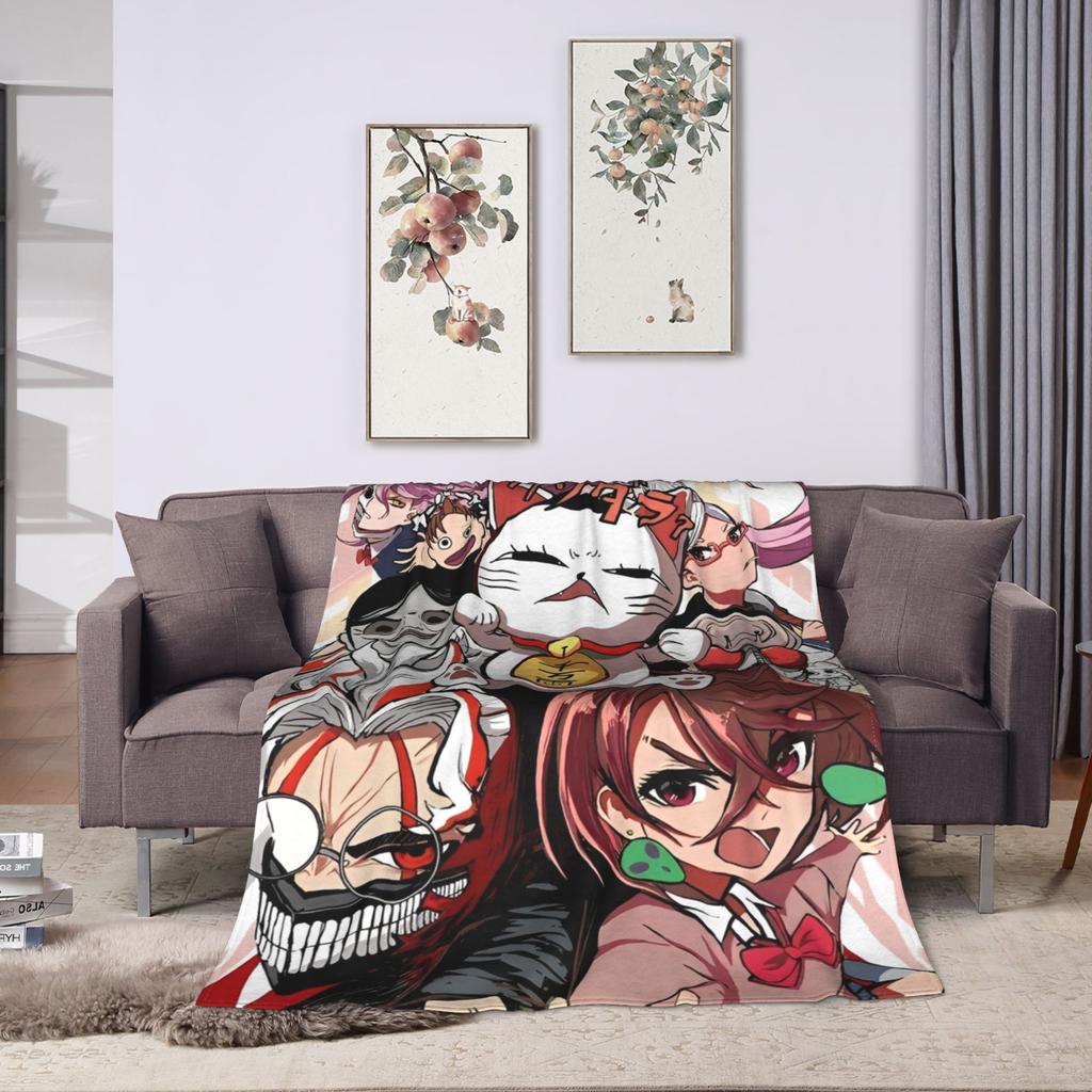 Turbo Granny Dandadan Anime Blanket Street Trend Plush Throw Blanket For Living Room Airplane Travel Flannel Bedspread Bed Cover