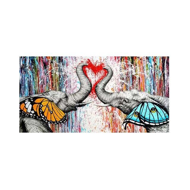 Modern Graffiti Animal Elephant Tiger Lion Canvas Painting Wall Art Picture Posters and Prints for Living Office Room Home Decor No Frame