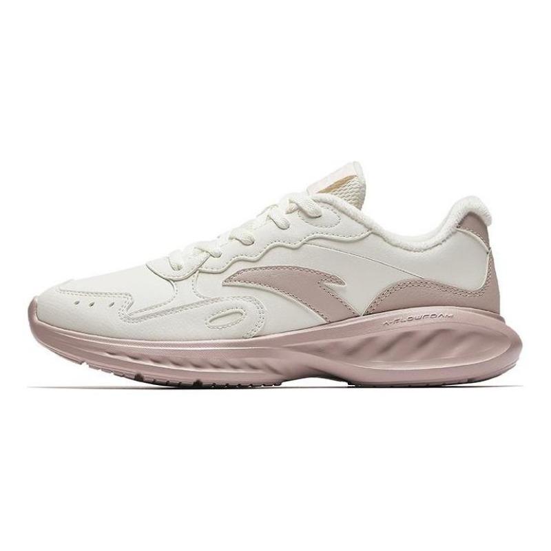 Anta Running Series women low-top fleece-lined city commuter running shoes white-pink 922445571-10 35.5