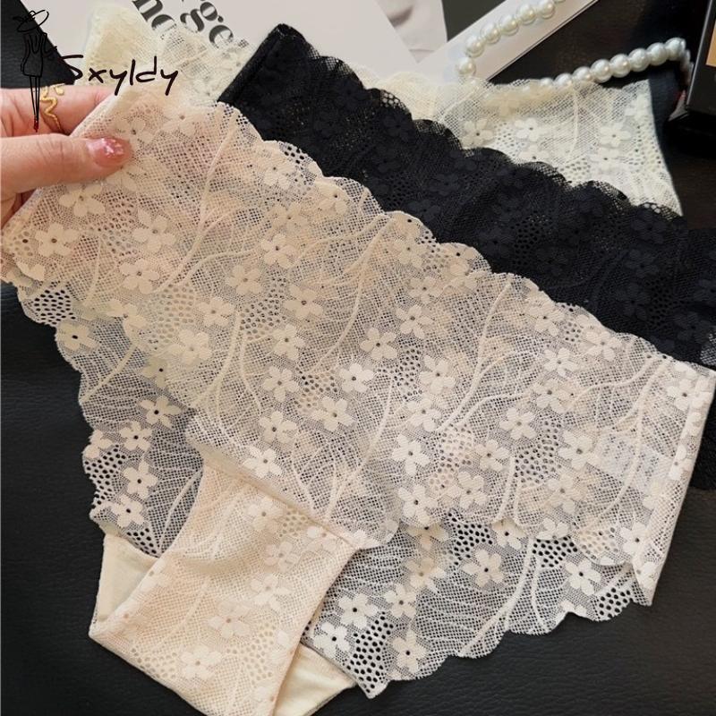 Women's Sweet Lace Panties Girls Seamless Sexy Underwear Low Waist Thin Hollow Out Briefs