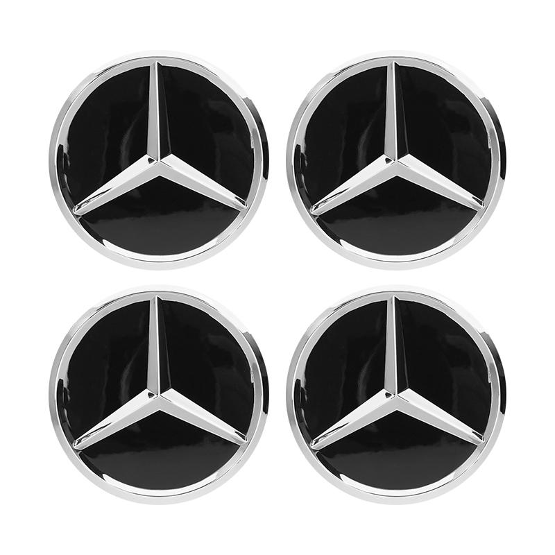 VFO1 4Pcs Car Wheel Center Hub Caps Emblem Covers Decor Accessories For Mercedes Benz AMG GLE GLC W204 W205 W203 W211 W212 W213 W169.