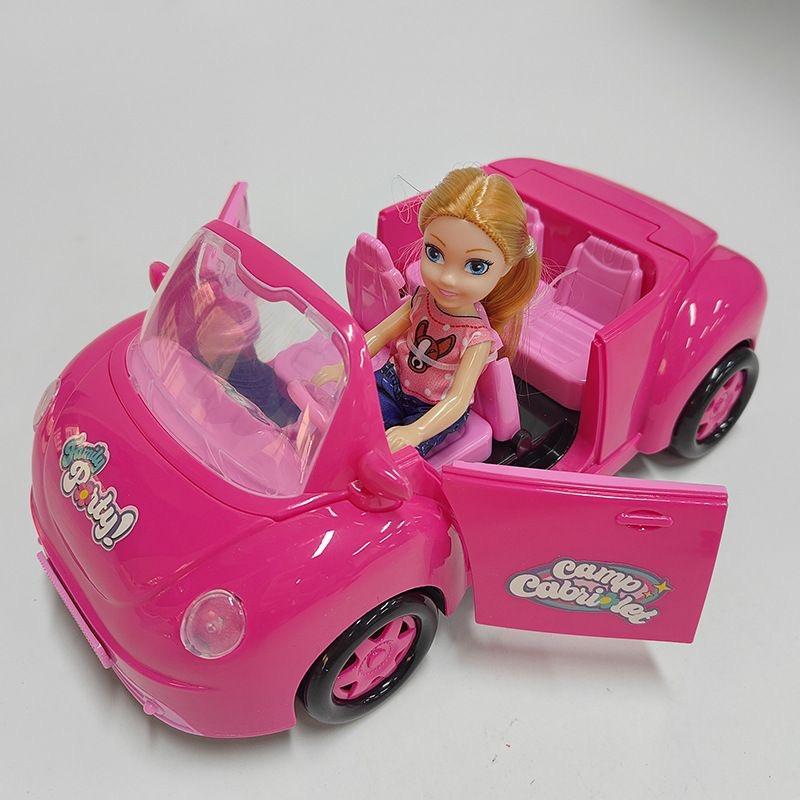 Non-Toxic Doll'S Vehicle Funny Cabriolet Mini Fashion Children'S Doll With Pet Dog Travel Dreamcar Playset Playhouse No Electricty Function