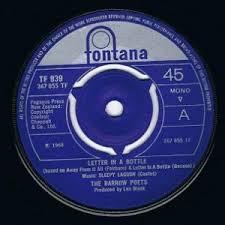 

7inch Record BARROW POETS Letter In A Bottle TF939 FONTANA 1968 UK Pop Used