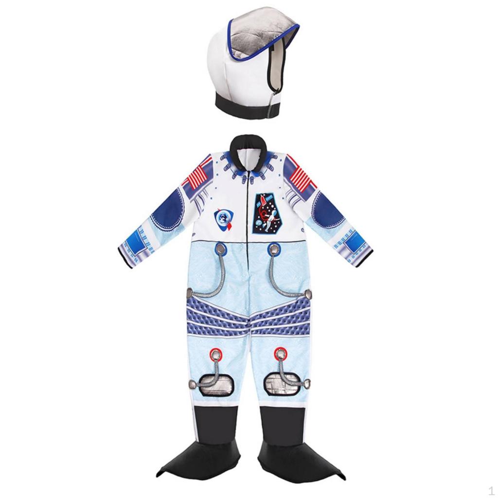 Kids Astronaut Costume Shiny Look Ribbon Streamers Prop Sm Rocket Horizontal