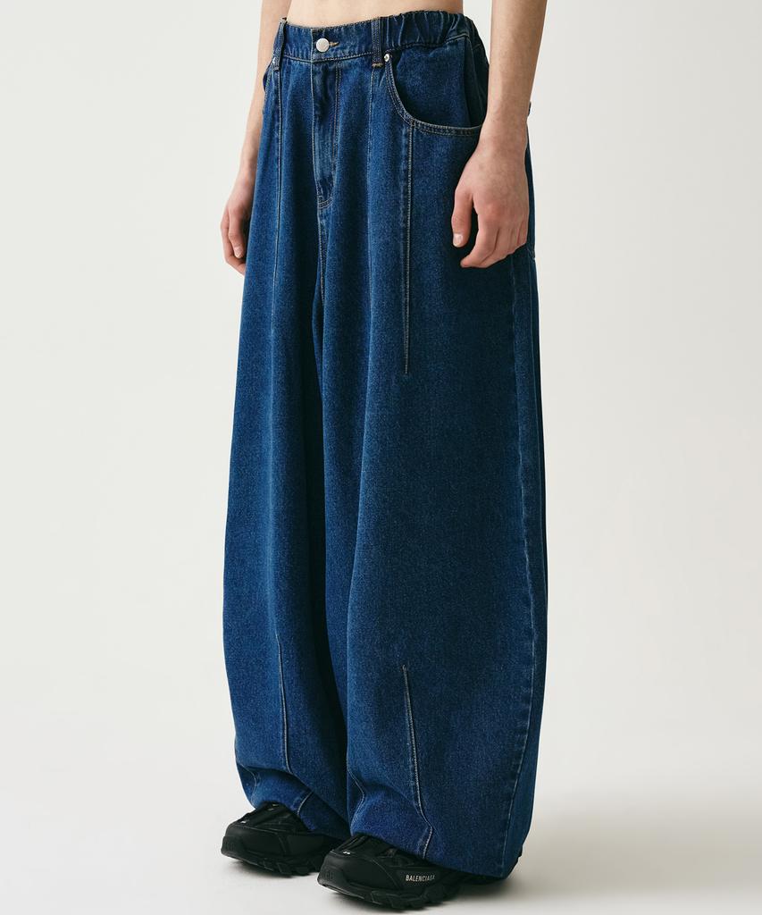 AVANDRESS Super Wide Dart Denim Pants Black