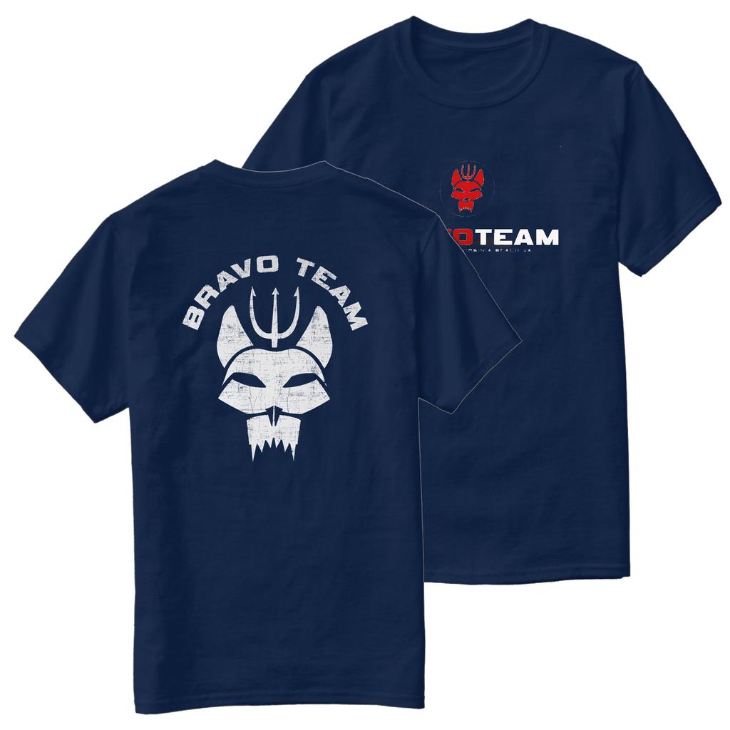 Seal Team 6 Squadra Bravo Simbolo Navy Seals Maglietta 100% Cotone Girocollo Estiva Manica Corta Casual da Uomo Taglia S3XL