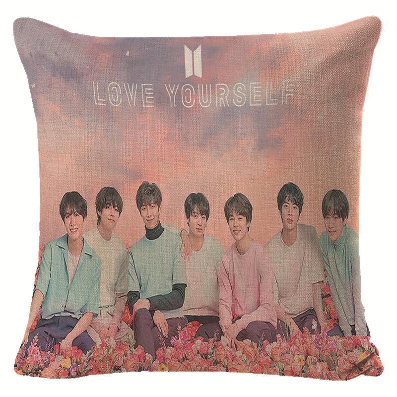 BTS Presente para Fã Capa de Almofada Decorativa para Sofá