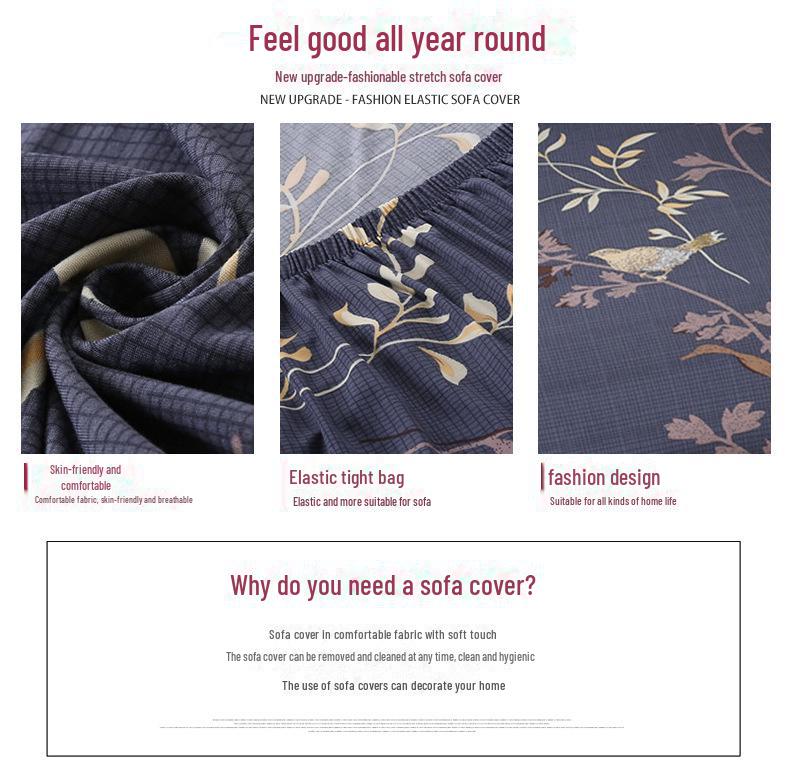 Elastic Universal Sofa Cover for Single, Double, or Three-Seat Sofas, All-Inclusive Cushion Protector.