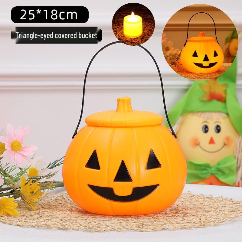 Children's Halloween Pumpkin Lantern Candy Basket - Trick-or-Treat Toy & Decoration