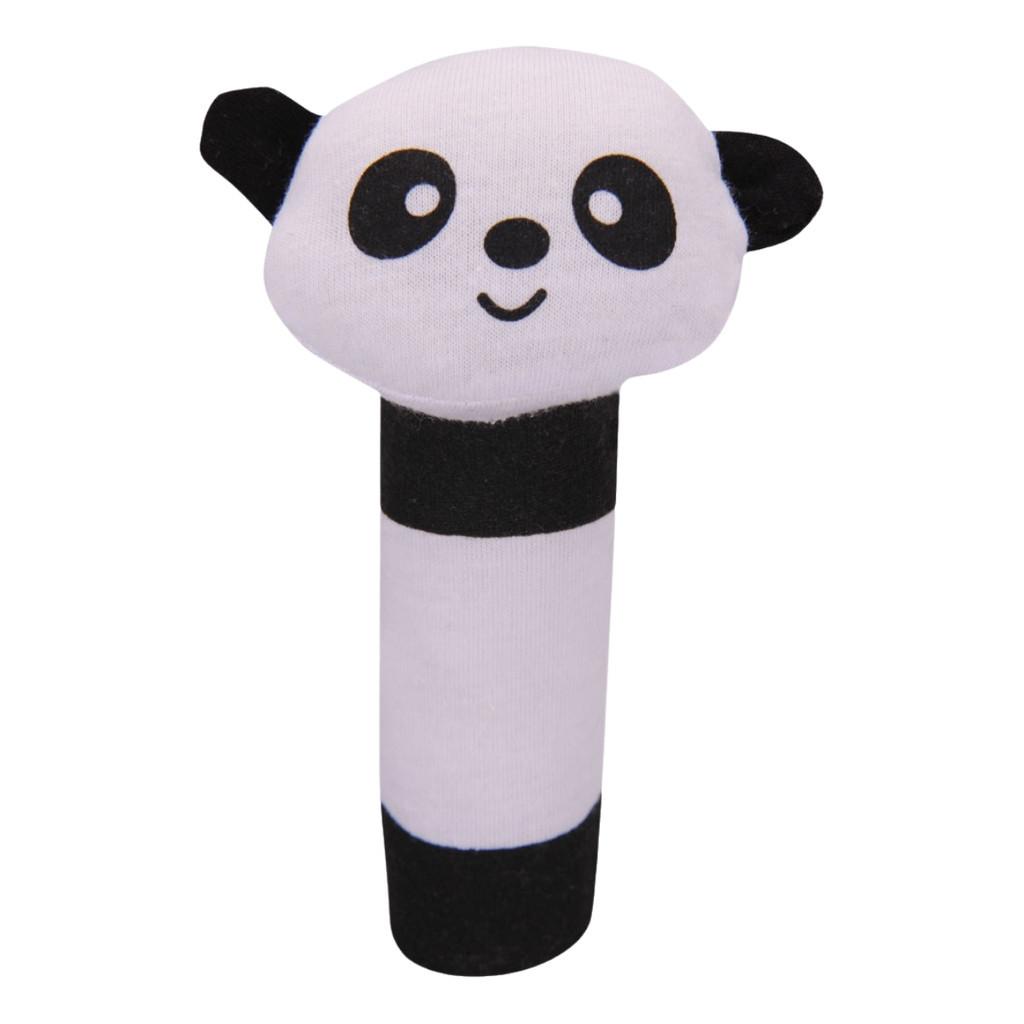 Adorable Baby Grasping Training Bb Stick Squeaky Toy With Animal Designs And Soft Knitted Fabric Stuffed With Pp Cotton