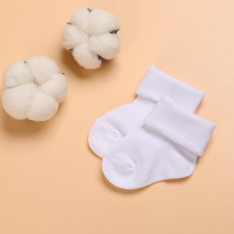 4 Pairs White Baptism Lovely Cotton Baby Socks 0-1 Year Old Newborn Baby Boys And Girls Socks