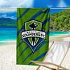 Strandtuch mit aufgedrucktem FC-Wappen, superweiche Mikrofaser, perfektes Geschenk zum Geburtstag, für Pool, Strand, Reisen, für Familie und Freunde